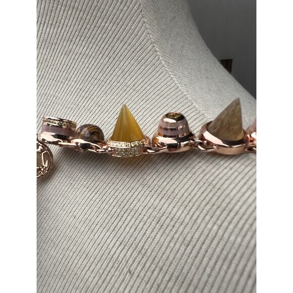 Eddie Borgo Necklace Collage Hematite & Quartz Gold Plated Cabochon Collar $800 - Picture 13 of 14